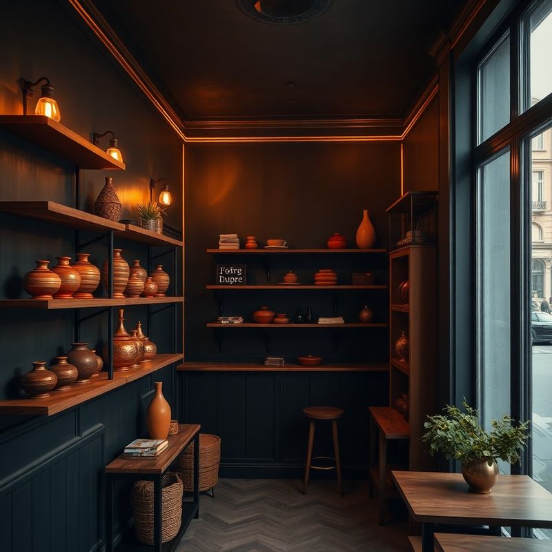 Warm interior of The Collective with timber shelving and gold accents