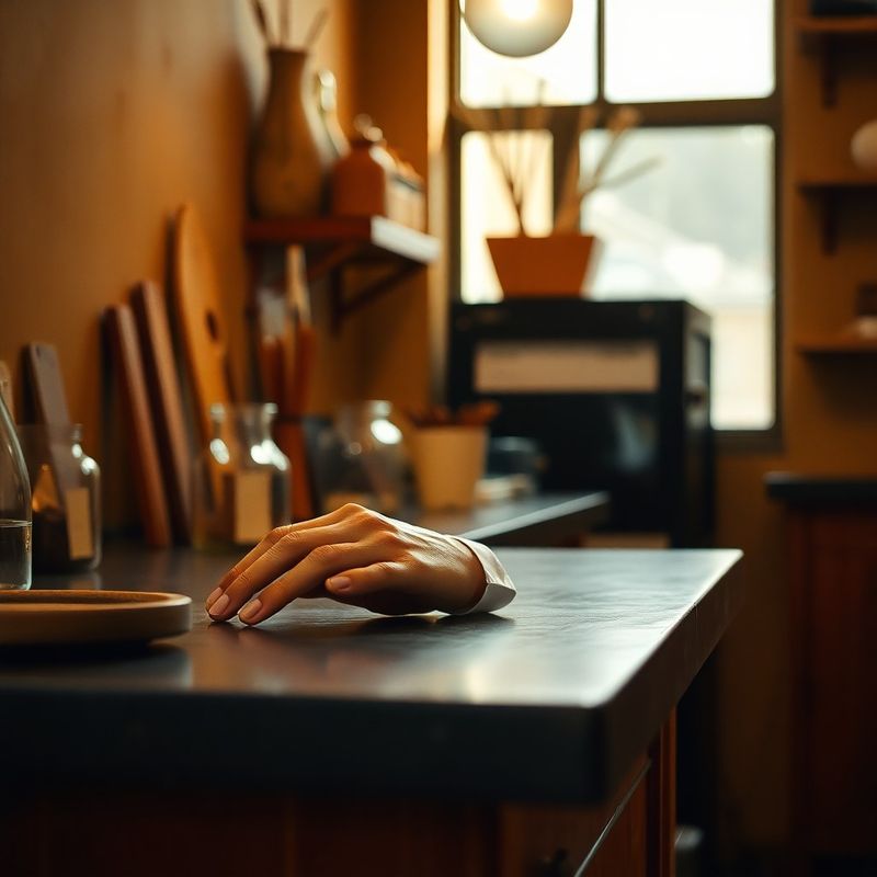 Detail of hands at work inside The Collective