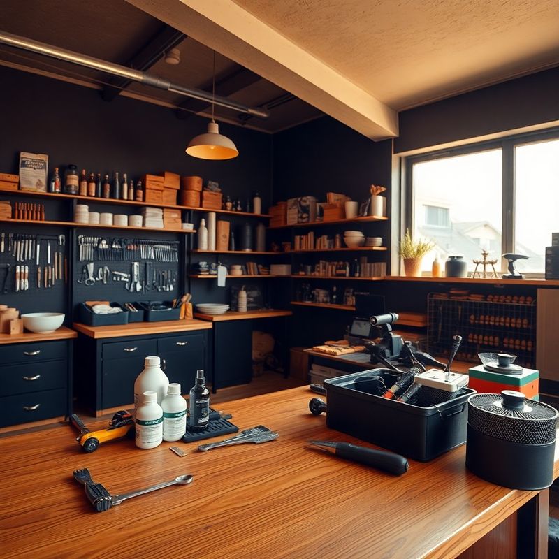 Wide view of the service area at The Collective with charcoal-and-gold finishes